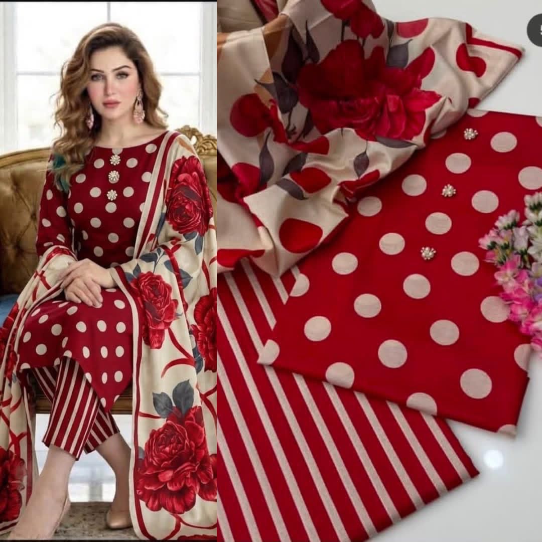🌸 LULUSAR Premium Shamooz Silk 3PC Unstiched Suit| Digital Printed Luxury Collection 2026 🌸