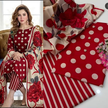 🌸 LULUSAR Premium Shamooz Silk 3PC Unstiched Suit| Digital Printed Luxury Collection 2026 🌸