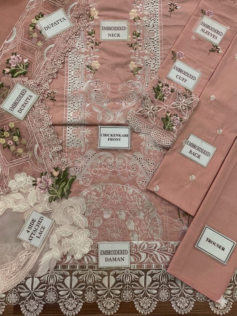 ELAF Premium Chickenkari Collection 2026 | 3Pc Heavy Embroidered Lawn Suit with Khaddi Net Dupatta