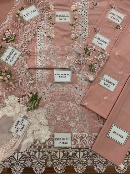 ELAF Premium Chickenkari Collection 2026 | 3Pc Heavy Embroidered Lawn Suit with Khaddi Net Dupatta