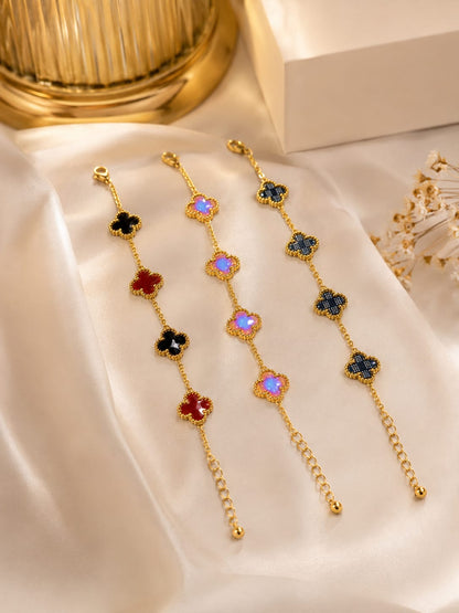 Premium Clover Bracelet for Women | Elegant Gold-Plated Charm Bracelet | Luxury Fashion Jewelry