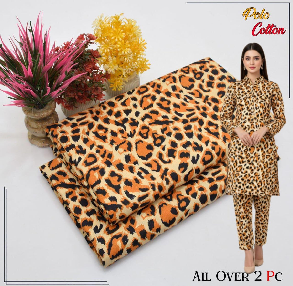 🌸 Floral Bloom Premium Digital Print 2PC Unstiched Suit| Summer Collection 2026 | Elegant Poly Cotton