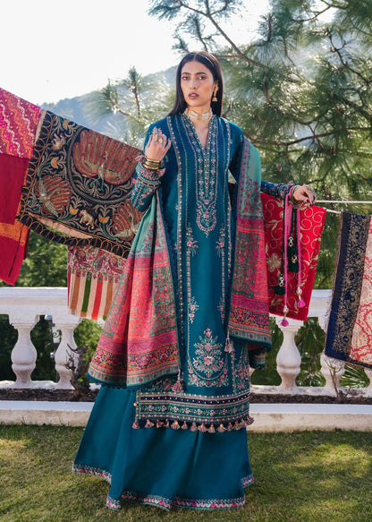 HUSSAIN REHAR Premium Version | Premium Air-Jet Dhanak | 3PC Heavy Embroidered Suit | Digital Printed Woolen Shawl | Rs. 7,000
