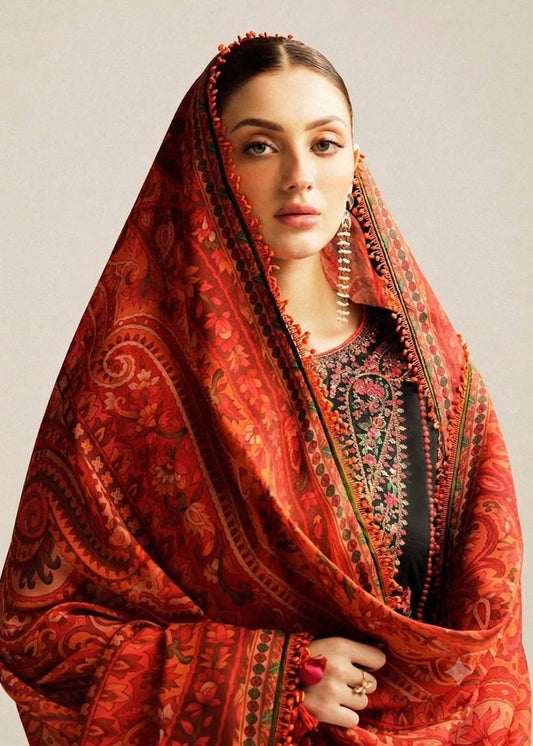 🔥 HUSSAIN REHAR PREMIUM WINTER COLLECTION 2026-27 | 3PC LUXURY DHANAK EMBROIDERED SUIT | D# NF 423 | DIGITAL WOOLEN SHAWL | PKR 7,000/- ❄️✨