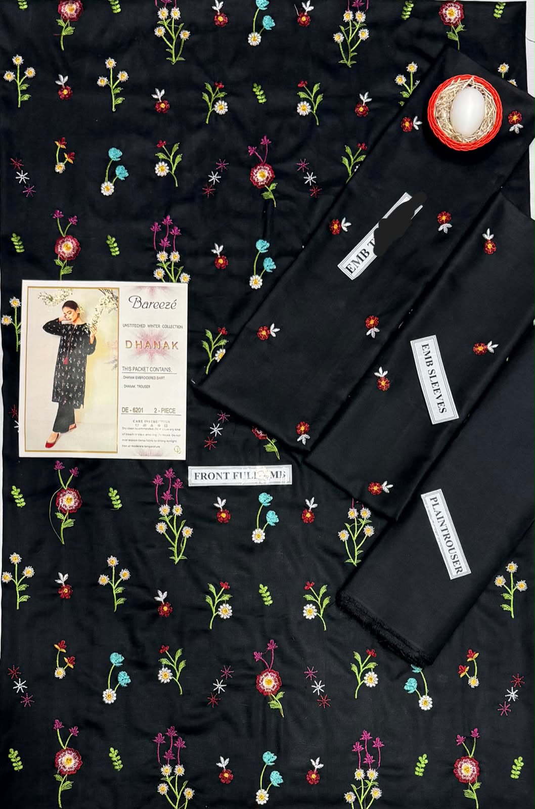 Bareeze 6201 2PC | Premium Dhanak Winter Collection 2026–27 | Heavy Embroidered Front, Sleeves & Back