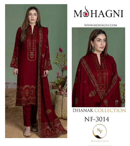 🌸 MOHAGNI PREMIUM PURE DHANAK WINTER COLLECTION 2026-27 | 3PC HEAVY EMBROIDERED SUIT | D#3014 😍✨
