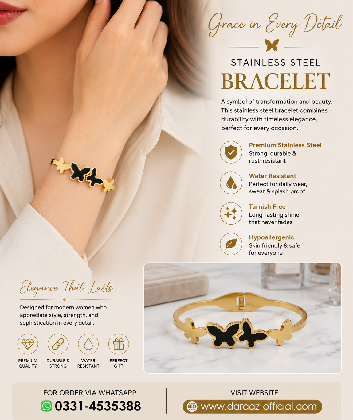Luxury Stainless Steel Bracelet – Premium Fashion Jewelry
