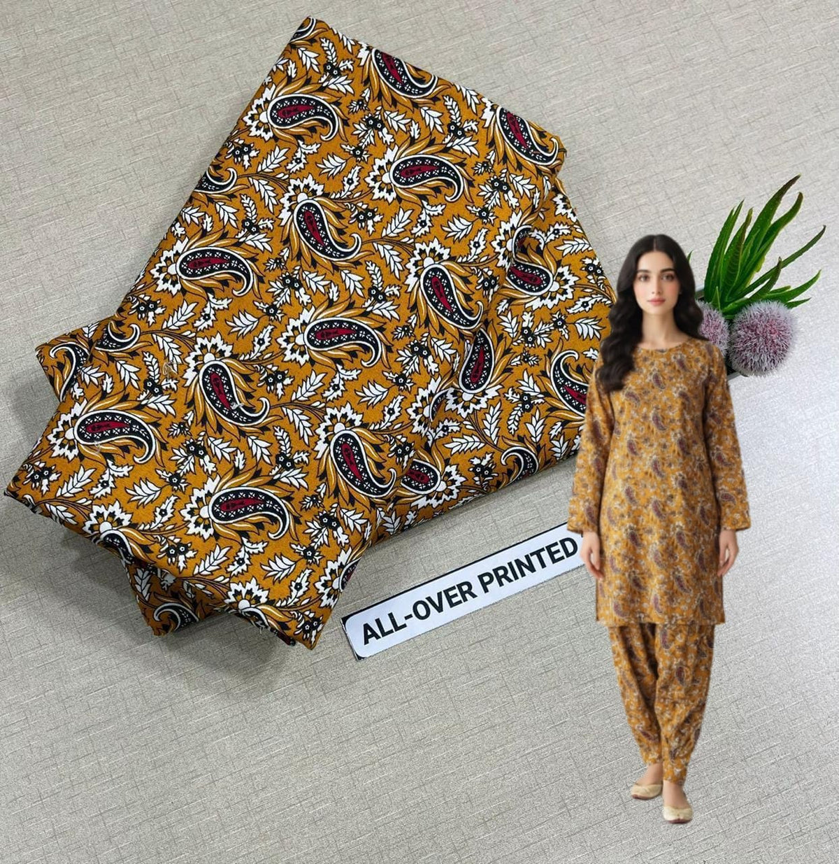 🌸 Floral Bloom Premium Digital Print 2PC Unstiched Suit| Summer Collection 2026 | Elegant Poly Cotton