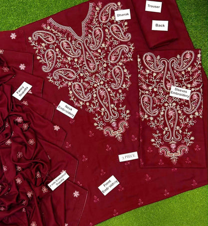 🔥 JAZMIN DHANAK 3PC | NEW ARRIVAL 2026 | HEAVY EMBROIDERED WINTER COLLECTION 🔥