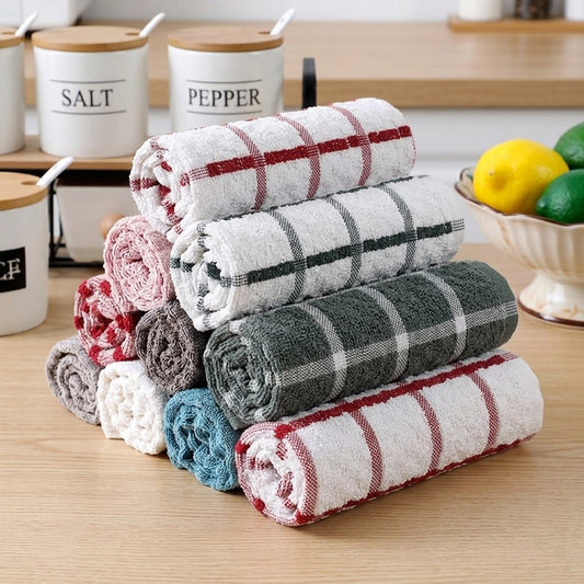 Premium Cotton Kitchen Towels – Pack of 6 Soft & Absorbent Hand Towels (16x27 Inches)