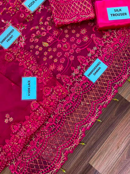 Emaan Adeel Luxury Heavy Embroidered Chiffon 3PC Suit with Addawork, Cutwork & Tassel Details