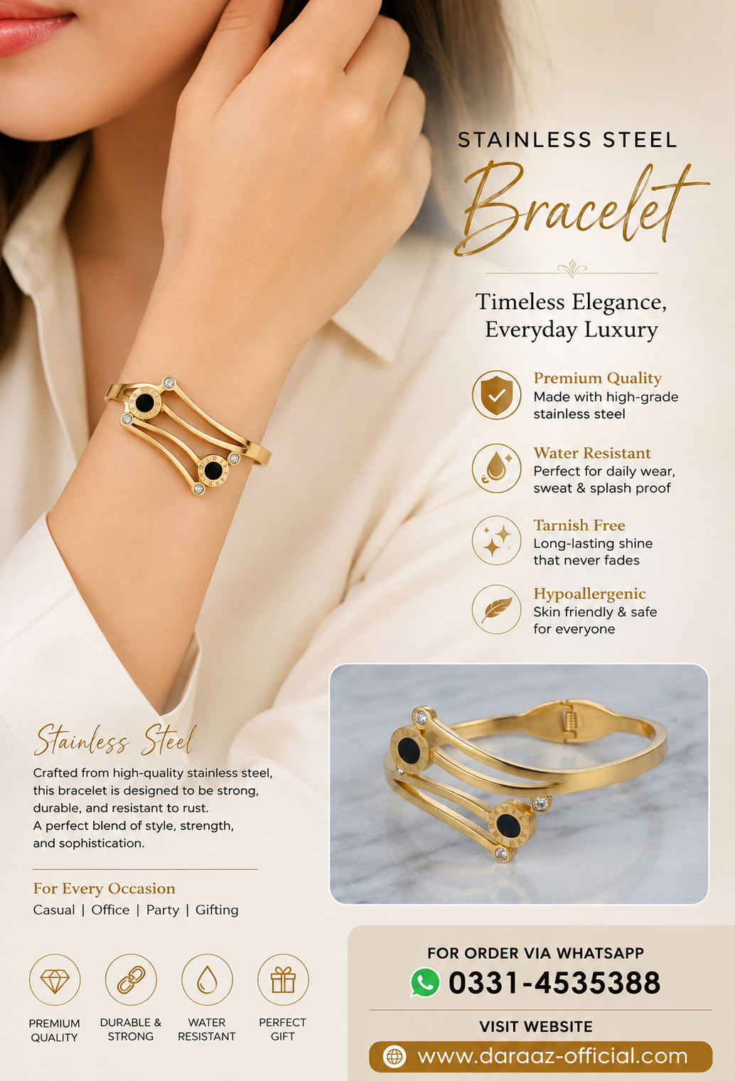 Luxury Stainless Steel Bracelet – Premium Fashion Jewelry