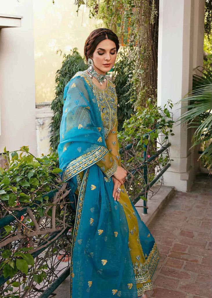 AKBAR ASLAM Wedding Collection | Luxury Heavy Sequence Embroidered Unstitched 3 Piece Suit | Organza Embroidered Dupatta & Malai Trouser