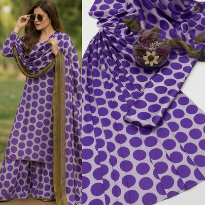 🌸 LULUSAR Premium Shamooz Silk 3PC Unstiched Suit| Digital Printed Luxury Collection 2026 🌸