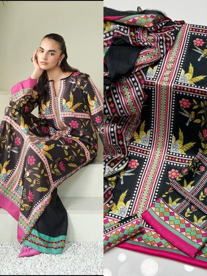 🌸 LULUSAR Premium Shamooz Silk 3PC Unstiched Suit| Digital Printed Luxury Collection 2026 🌸