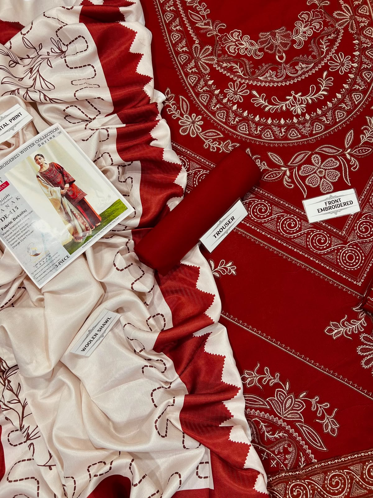 COCO BY ZARASHAHJAHAN Premium Dhanak 3PC Embroidered Winter Suit | Digital Wool Shawl | 2026-27

Price: Rs. 7,000