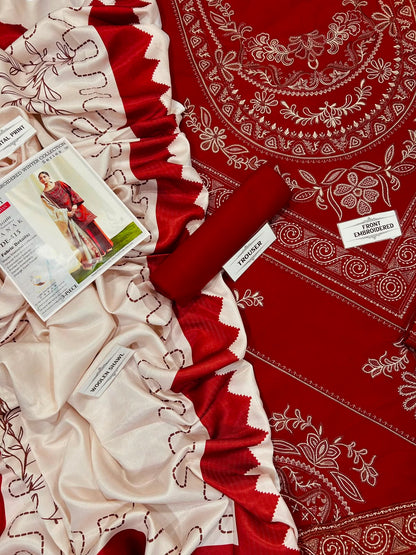 COCO BY ZARASHAHJAHAN Premium Dhanak 3PC Embroidered Winter Suit | Digital Wool Shawl | 2026-27

Price: Rs. 7,000