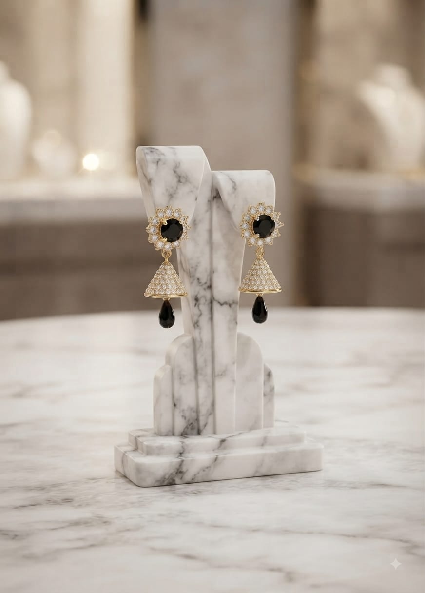 Premium Gold Plated CZ Jewelry Set for Women | Elegant Earrings & Studs | Luxury Wedding & Party Wear Jewelry