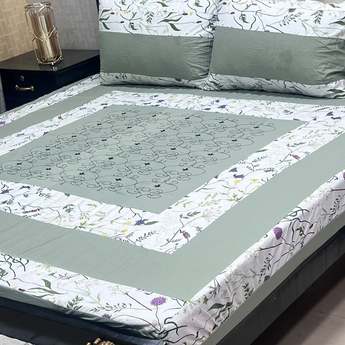 🔥 NEW ARRIVAL 2026 | PREMIUM EMBROIDERED 3PC COTTON KING SIZE BEDSHEET | LUXURY PATCH WORK COLLECTION 🔥