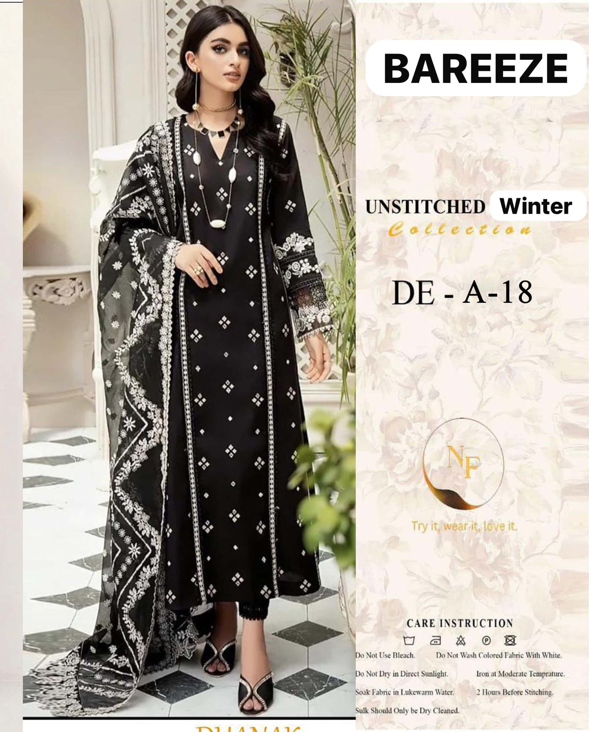 BAREEZE Premium Pure Dhanak 3PC Embroidered Suit | Heavy Thread Embroidery with Dhanak Shawl | Winter Collection 2026–27