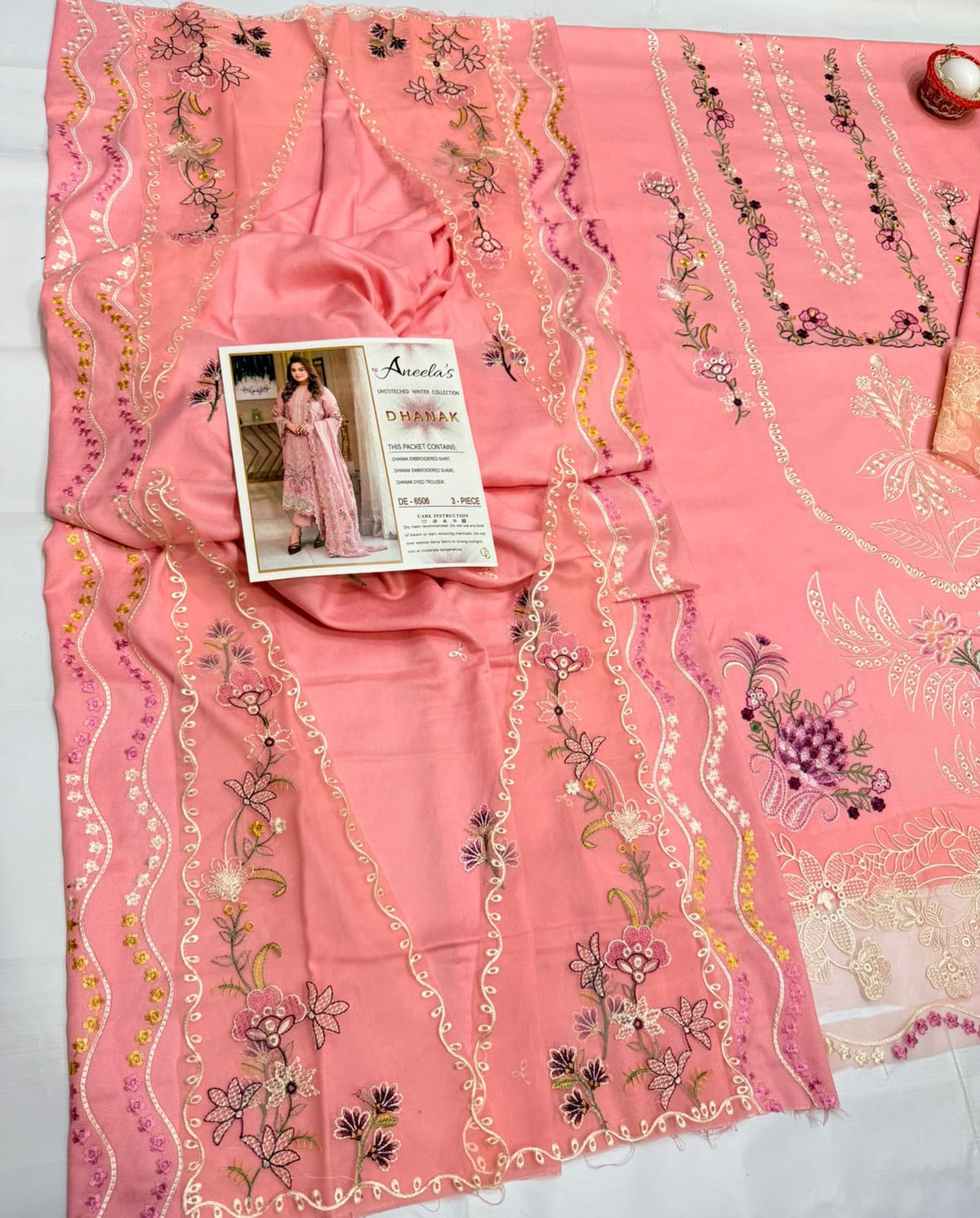 Aneela’s 6506 Premium Winter Dhanak Collection 2026–27 | Heavy Embroidered 3-Piece Suit with Shawl