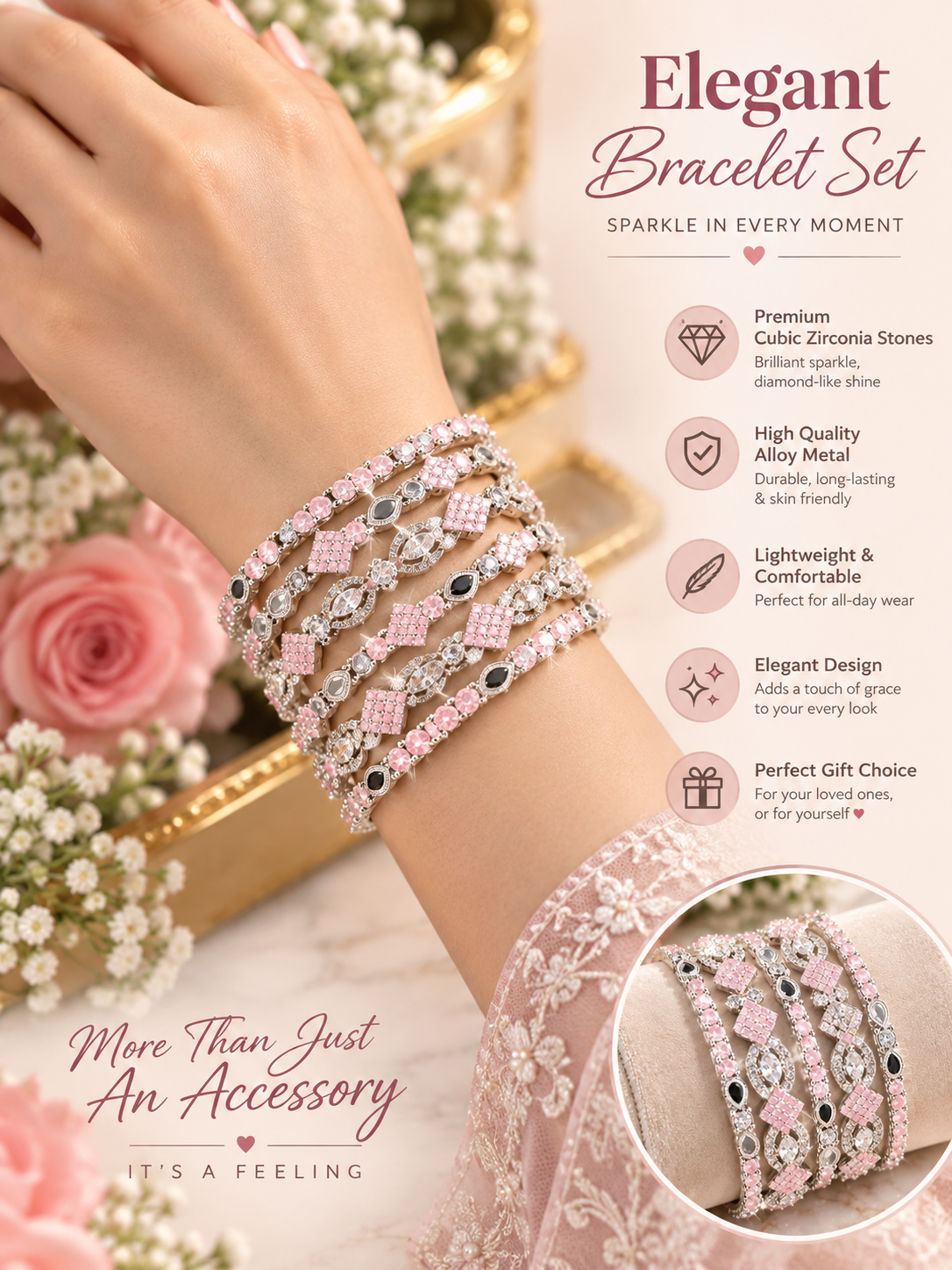 “Elegant Bracelet Set ✨ | Add a Touch of Sparkle”