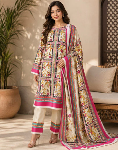 🌸 LULUSAR Premium Shamooz Silk 3PC Unstiched Suit| Digital Printed Luxury Collection 2026 🌸