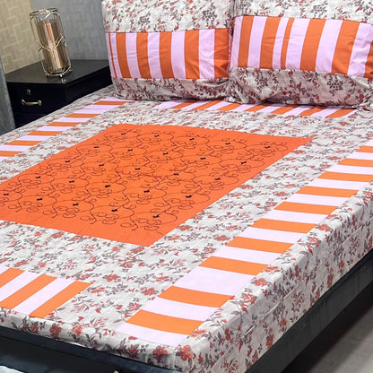🔥 NEW ARRIVAL 2026 | PREMIUM EMBROIDERED 3PC COTTON KING SIZE BEDSHEET | LUXURY PATCH WORK COLLECTION 🔥