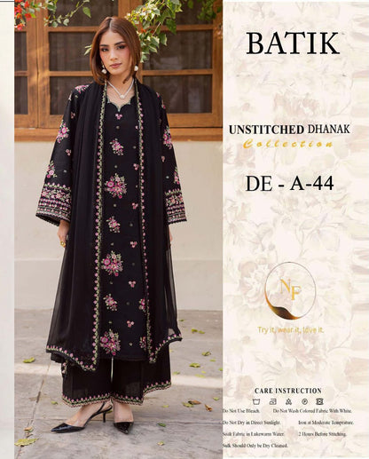 ✨ BATIK PREMIUM AIR-JET DHANAK 3PC EMBROIDERED WINTER SUIT | WINTER COLLECTION 2026-27 | D# A-44