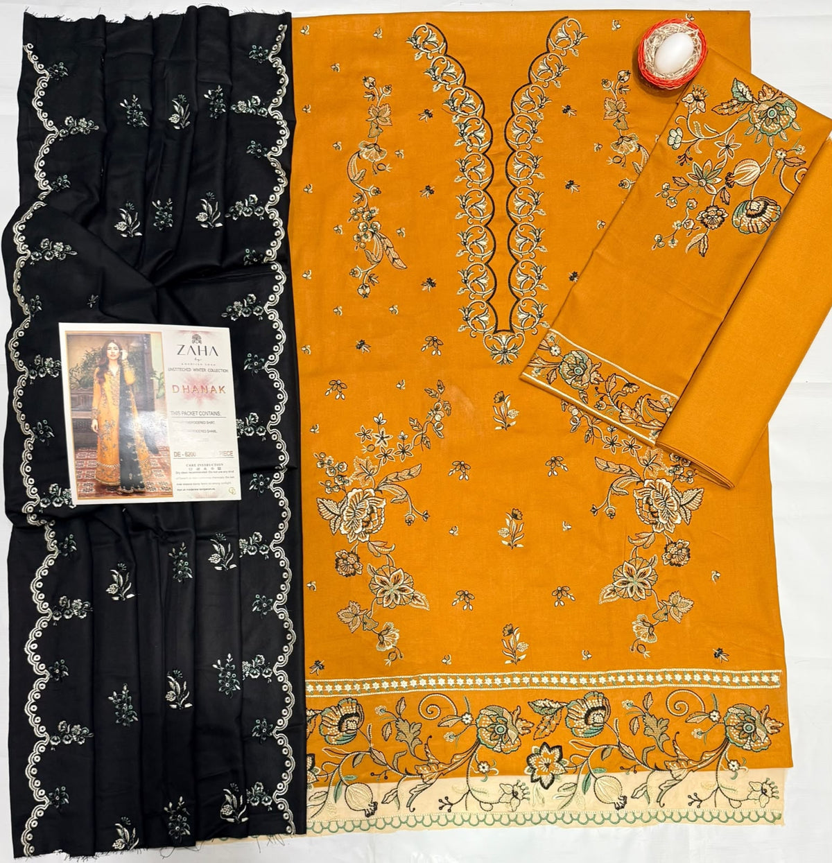 Zaha 6200 Premium Winter Dhanak Collection 2026-27 | Heavy Embroidered 3-Piece Suit