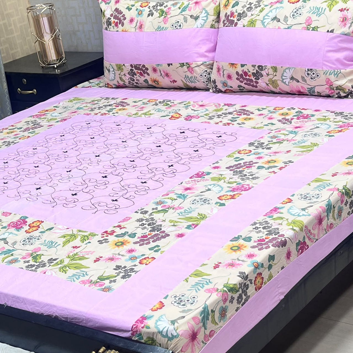 🔥 NEW ARRIVAL 2026 | PREMIUM EMBROIDERED 3PC COTTON KING SIZE BEDSHEET | LUXURY PATCH WORK COLLECTION 🔥