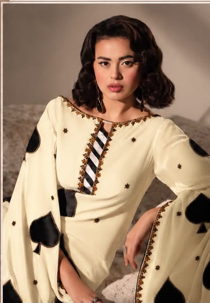 Cross UnStitch Dhanak Vol 2026 – Premium 3-Piece Heavy Embroidered Winter Suit with Full Embroidered Shawl