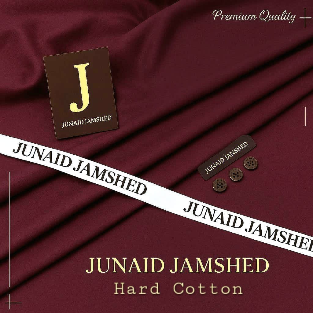 J. Men Unstitched Premium Hard Cotton Suit - 4.5M Sporty  Fabric with Fancy Buttons