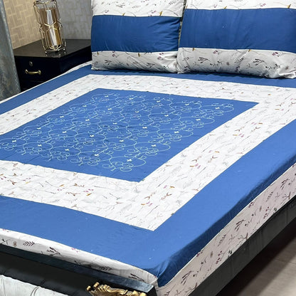 🔥 NEW ARRIVAL 2026 | PREMIUM EMBROIDERED 3PC COTTON KING SIZE BEDSHEET | LUXURY PATCH WORK COLLECTION 🔥