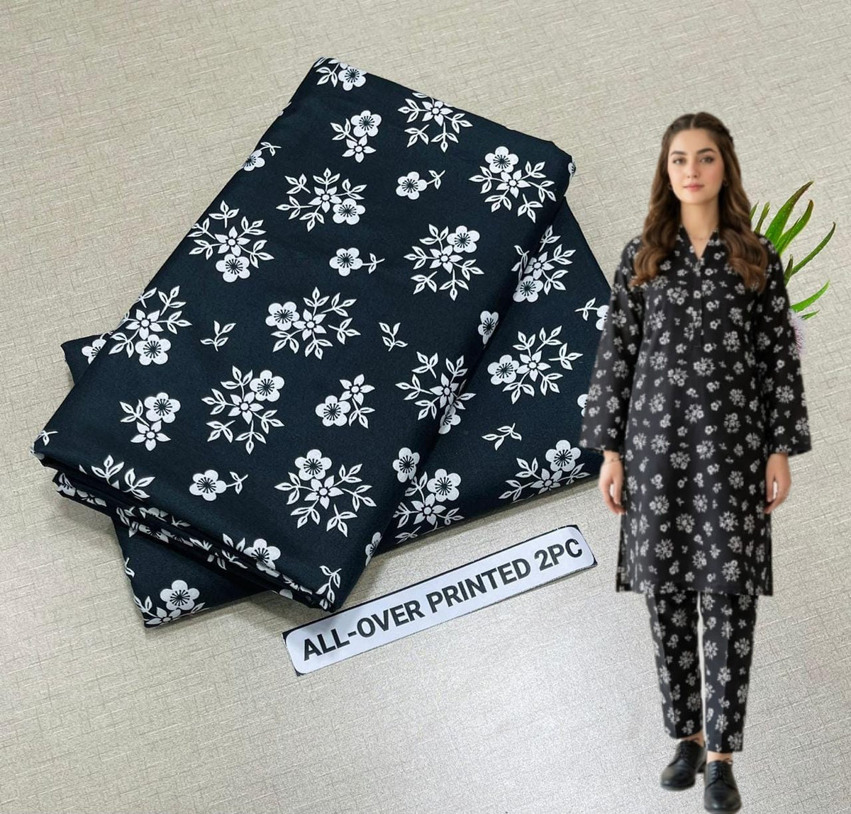🌸 Floral Bloom Premium Digital Print 2PC Unstiched Suit| Summer Collection 2026 | Elegant Poly Cotton