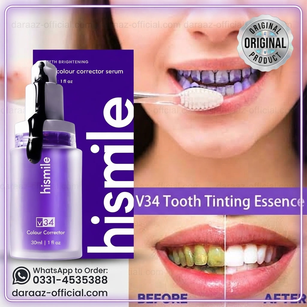 Hismile V34 Colour Corrector Serum – Instant Teeth Whitening & Brightening Essence