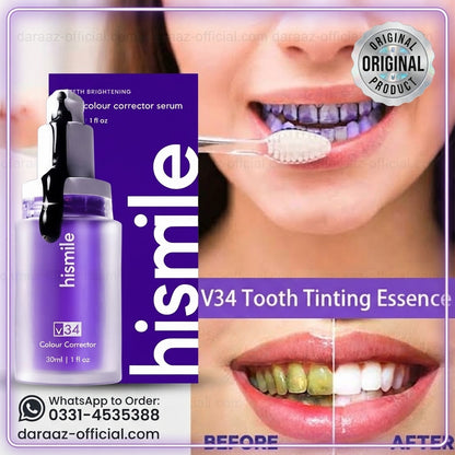 Hismile V34 Colour Corrector Serum – Instant Teeth Whitening & Brightening Essence