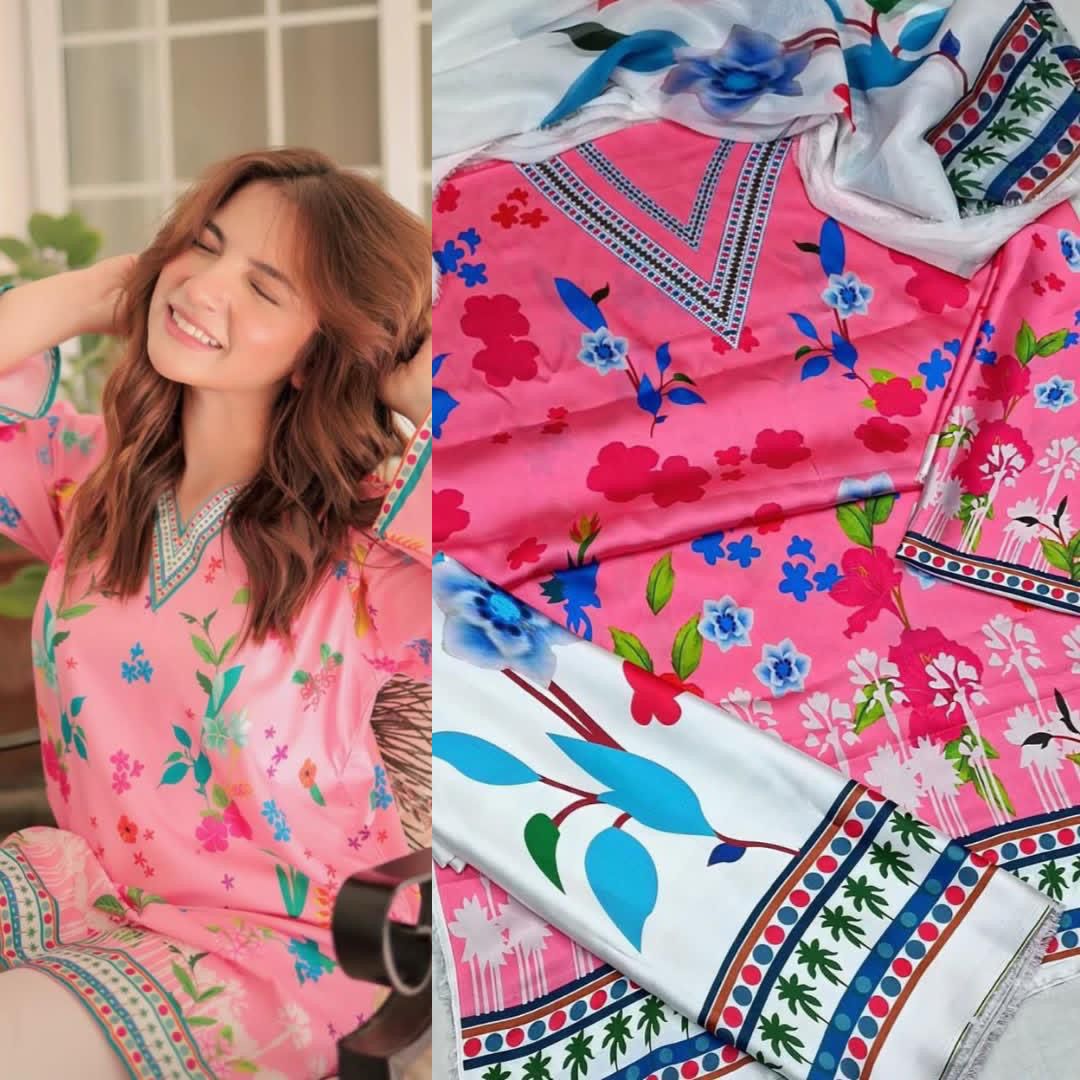 🌸 LULUSAR Premium Shamooz Silk 3PC Unstiched Suit| Digital Printed Luxury Collection 2026 🌸