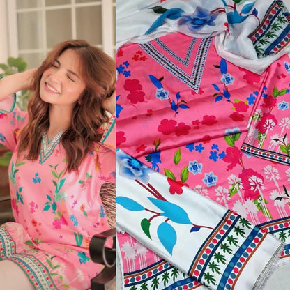 🌸 LULUSAR Premium Shamooz Silk 3PC Unstiched Suit| Digital Printed Luxury Collection 2026 🌸