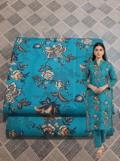 🌸 Floral Bloom Premium Digital Print 2PC Unstiched Suit| Summer Collection 2026 | Elegant Poly Cotton