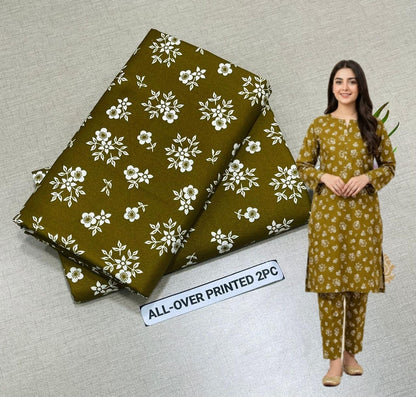 🌸 Floral Bloom Premium Digital Print 2PC Unstiched Suit| Summer Collection 2026 | Elegant Poly Cotton