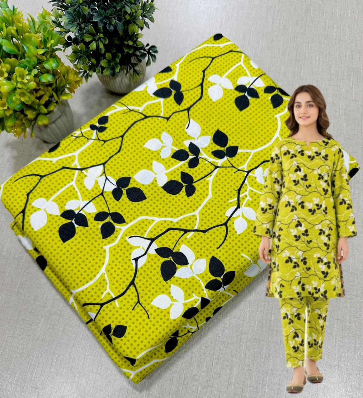 🌸 Floral Bloom Premium Digital Print 2PC Unstiched Suit| Summer Collection 2026 | Elegant Poly Cotton