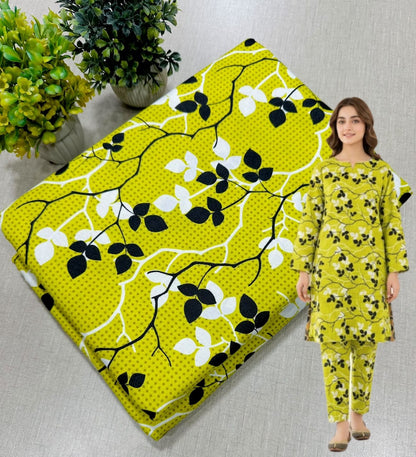 🌸 Floral Bloom Premium Digital Print 2PC Unstiched Suit| Summer Collection 2026 | Elegant Poly Cotton