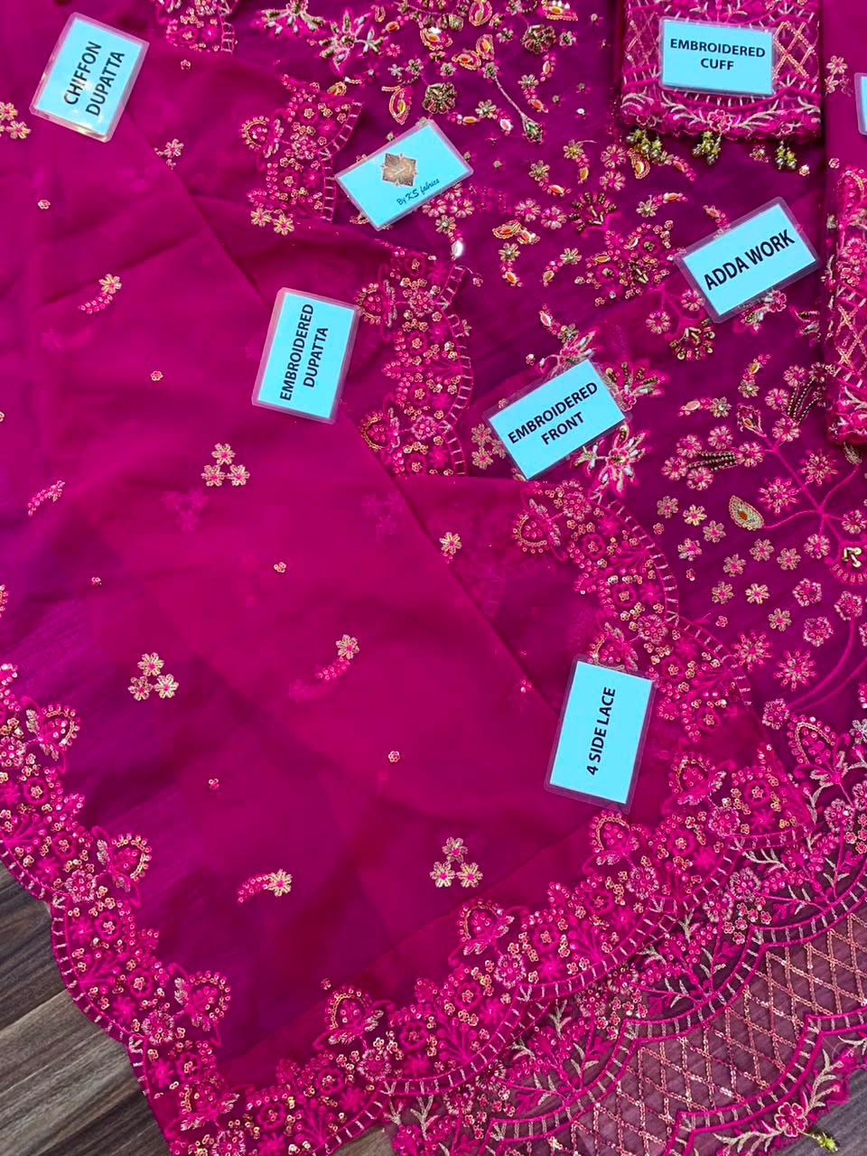 Emaan Adeel Luxury Heavy Embroidered Chiffon 3PC Suit with Addawork, Cutwork & Tassel Details