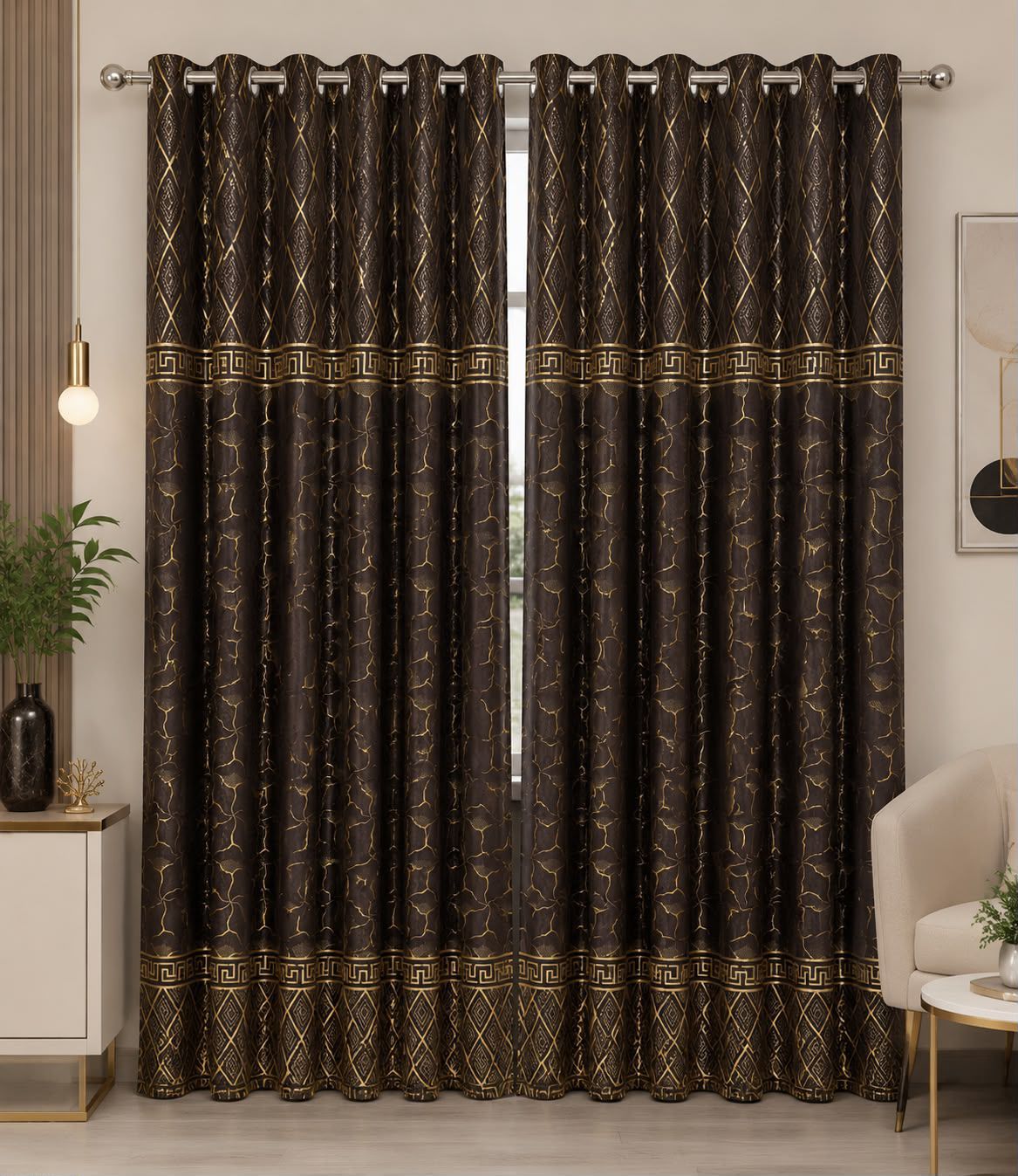 🍂 Premium Cozy Soft Velvet Curtains | 9 Ft Length | Ready To Hang | 10 Rings | Multiple Colors | Pair Rs. 5000 🍂