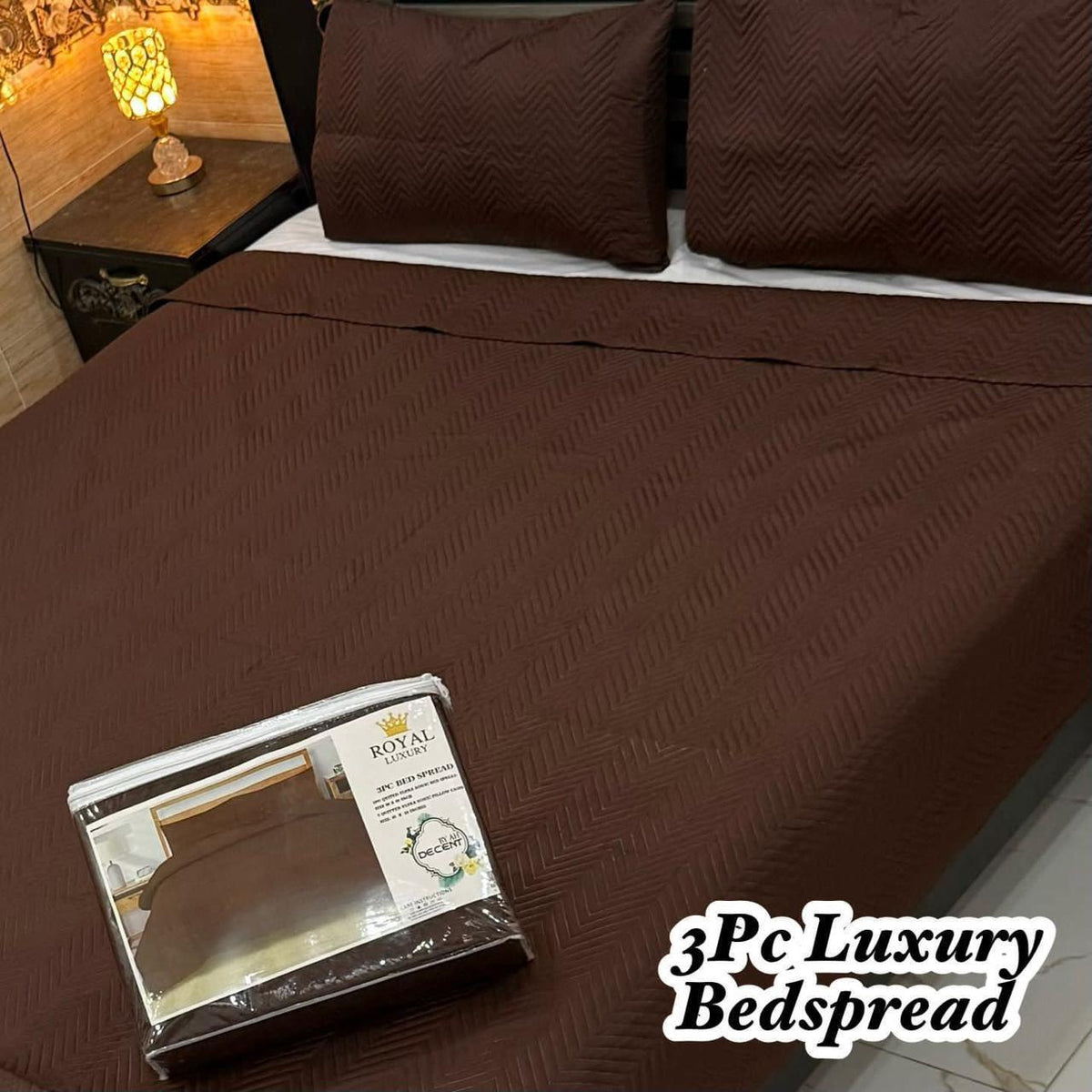 Luxury Plain Micro Cotton Bedspread | King Size Double Bed Comforter Set with 2 Quilted Pillow Covers & Ultrasonic Pattern