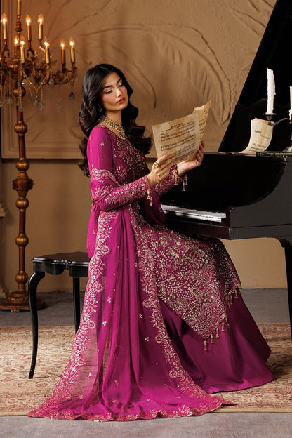 Emaan Adeel Luxury Heavy Embroidered Chiffon 3PC Suit with Addawork, Cutwork & Tassel Details