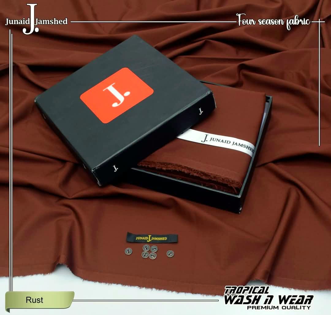 J. Junaid Jamshed Men's Premium Tropical Wash & Wear Fabric – Apricot